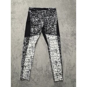 Champion Leggings Womens‎ Large Black White Digital Print Stretch Athletic Pants